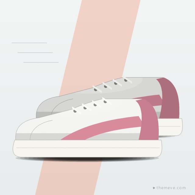 Canvas Sneaker — White & Rose