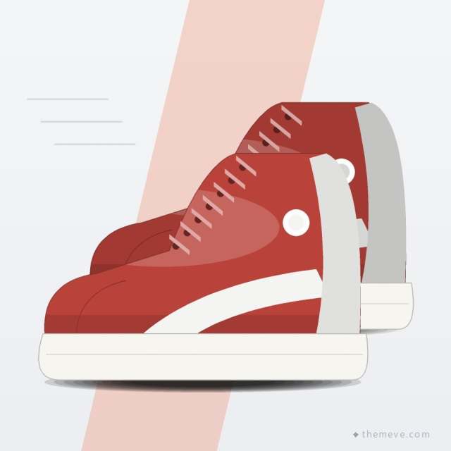 High-top Sneaker — Red
